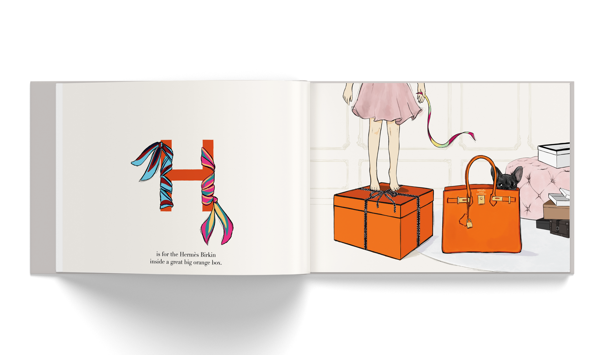 Inside our luxury alphabet book for kids, perfect as a gift idea for Christmas or birthdays. An Alphabet of Luxe, luxury ABC book