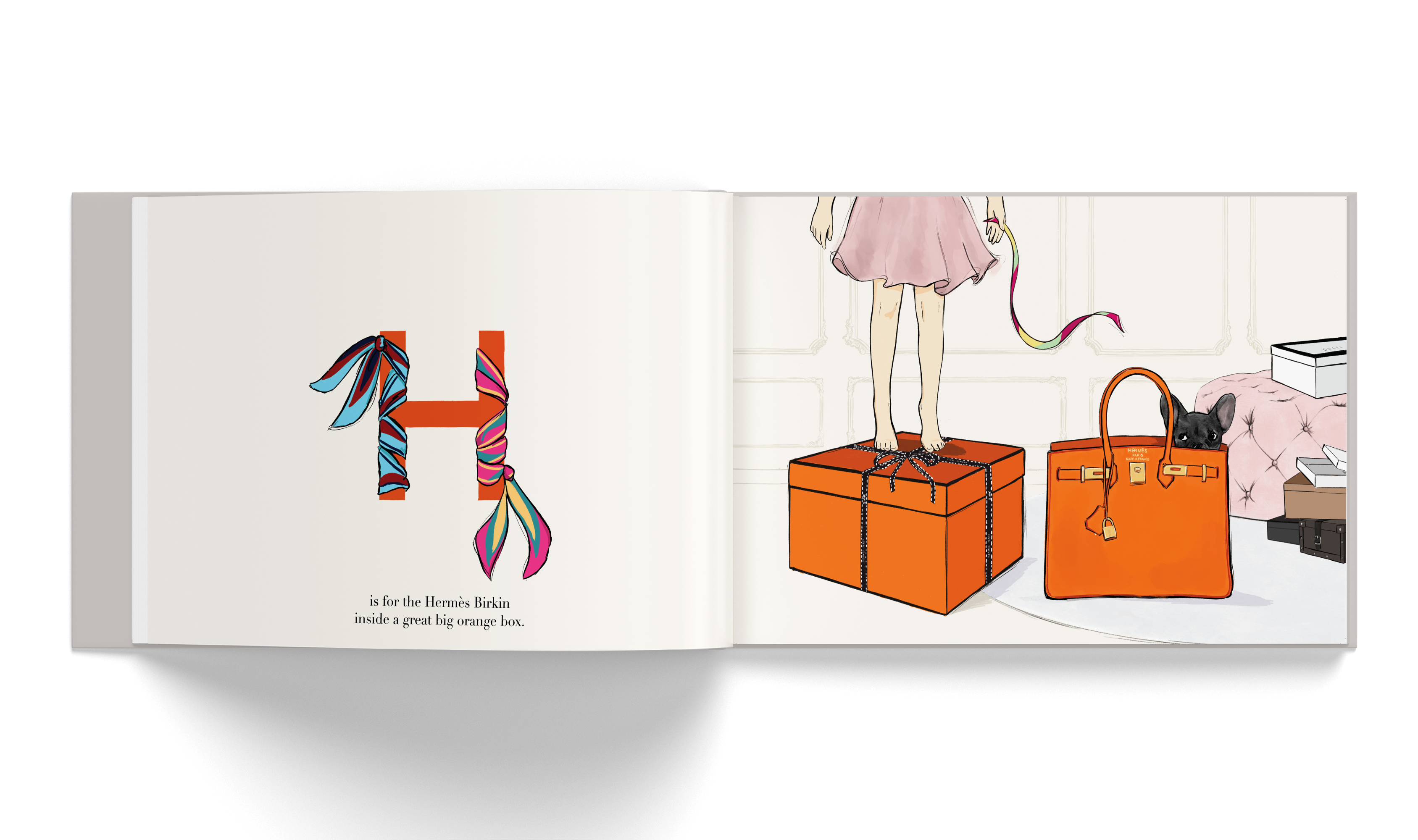 Inside our luxury alphabet book for kids, perfect as a gift idea for Christmas or birthdays. An Alphabet of Luxe, luxury ABC book